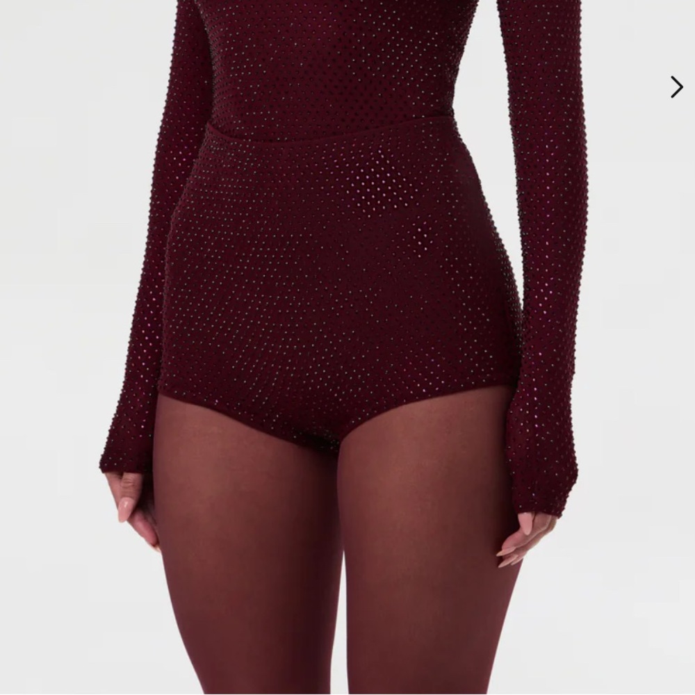 Naked Wardrobe Burgundy High Waist Shorts